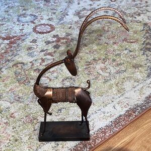 Gazelle metal bronze statue